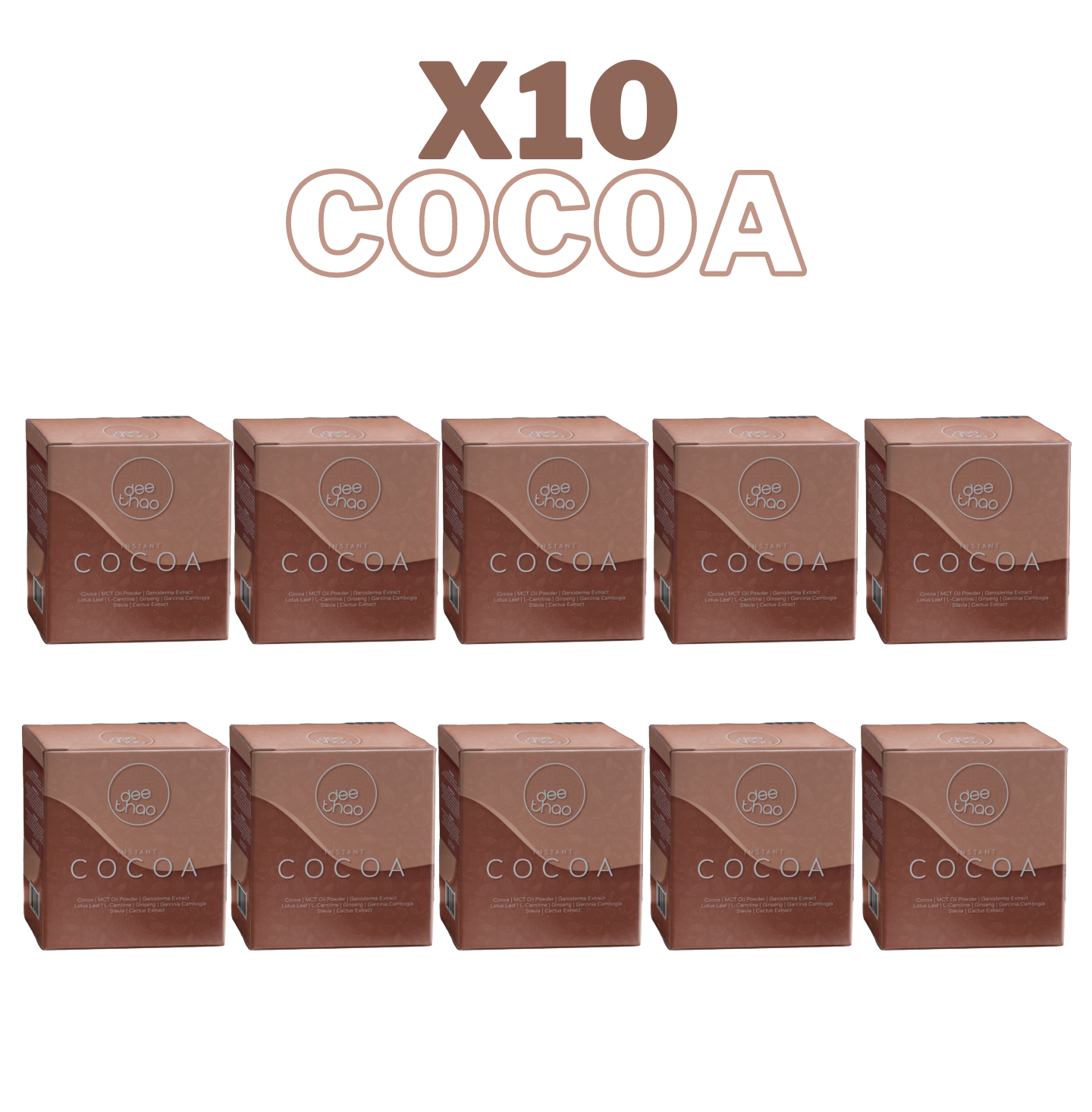 x10 - Instant Cocoa - with MCT - 30 serve